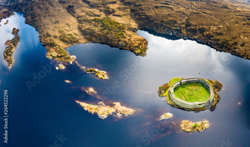 Aerial view of Doon Fort by Portnoo - County Donegal - Ireland