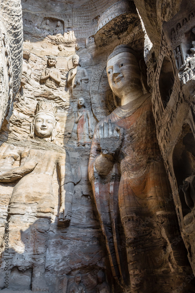 Nov 2014, Datong, China: Buddha statue at Yungang grottoes in datong, Shanxi province, China