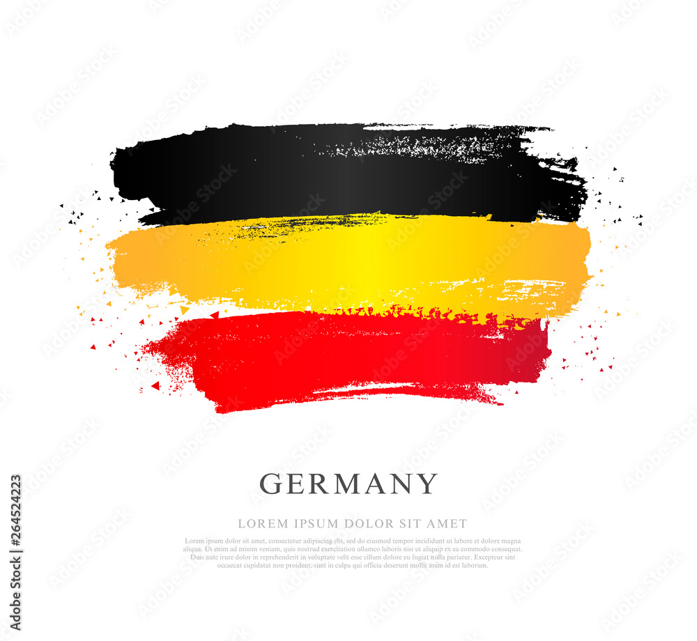 Obraz premium German flag. Vector illustration on white background. Brush strokes