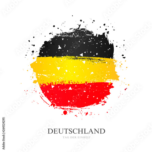 German flag in the form of a large circle. Vector illustration