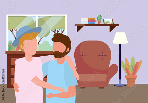 casual happy people cartoon