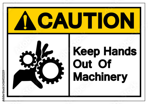 Caution Keep Hands Out Of Machinery Symbol Sign  Vector Illustration  Isolate On White Background Label. EPS10
