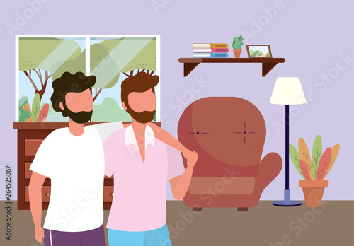 casual happy people cartoon