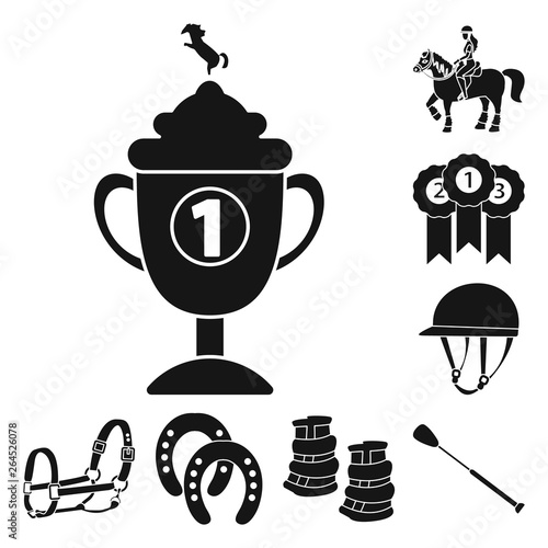 Vector design of sport and competition sign. Set of sport and equestrian vector icon for stock.