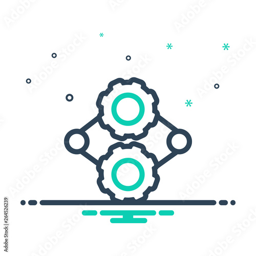 Mix line icon for engine ios gears 