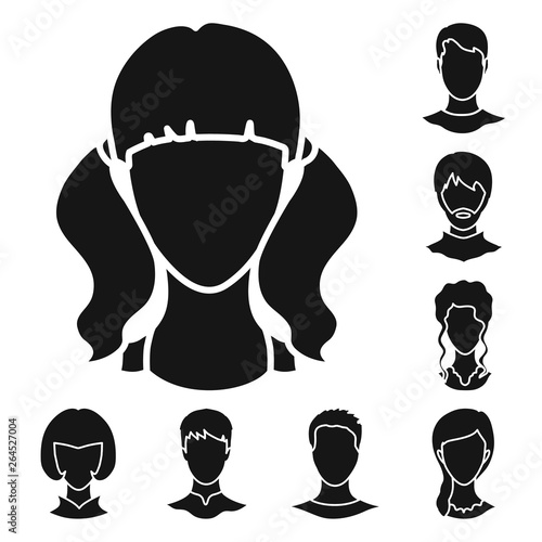 Vector design of character and profile icon. Collection of character and dummy vector icon for stock.