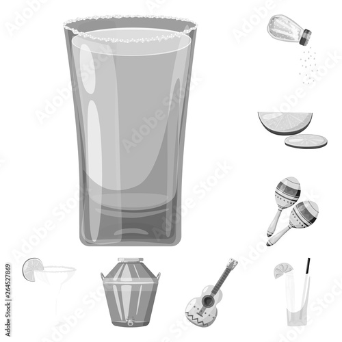 Vector illustration of fajita and fiesta logo. Collection of fajita and celebration stock symbol for web.