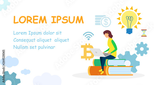 Internet Courses Web Banner Flat Vector Template
