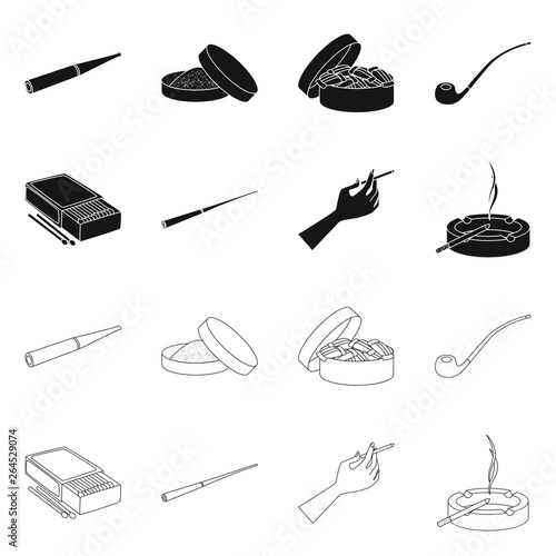 Isolated object of refuse and stop icon. Collection of refuse and habit stock symbol for web.