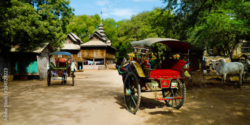 Horse cart in the historical park of  Bagan -Myanmar © MICHEL