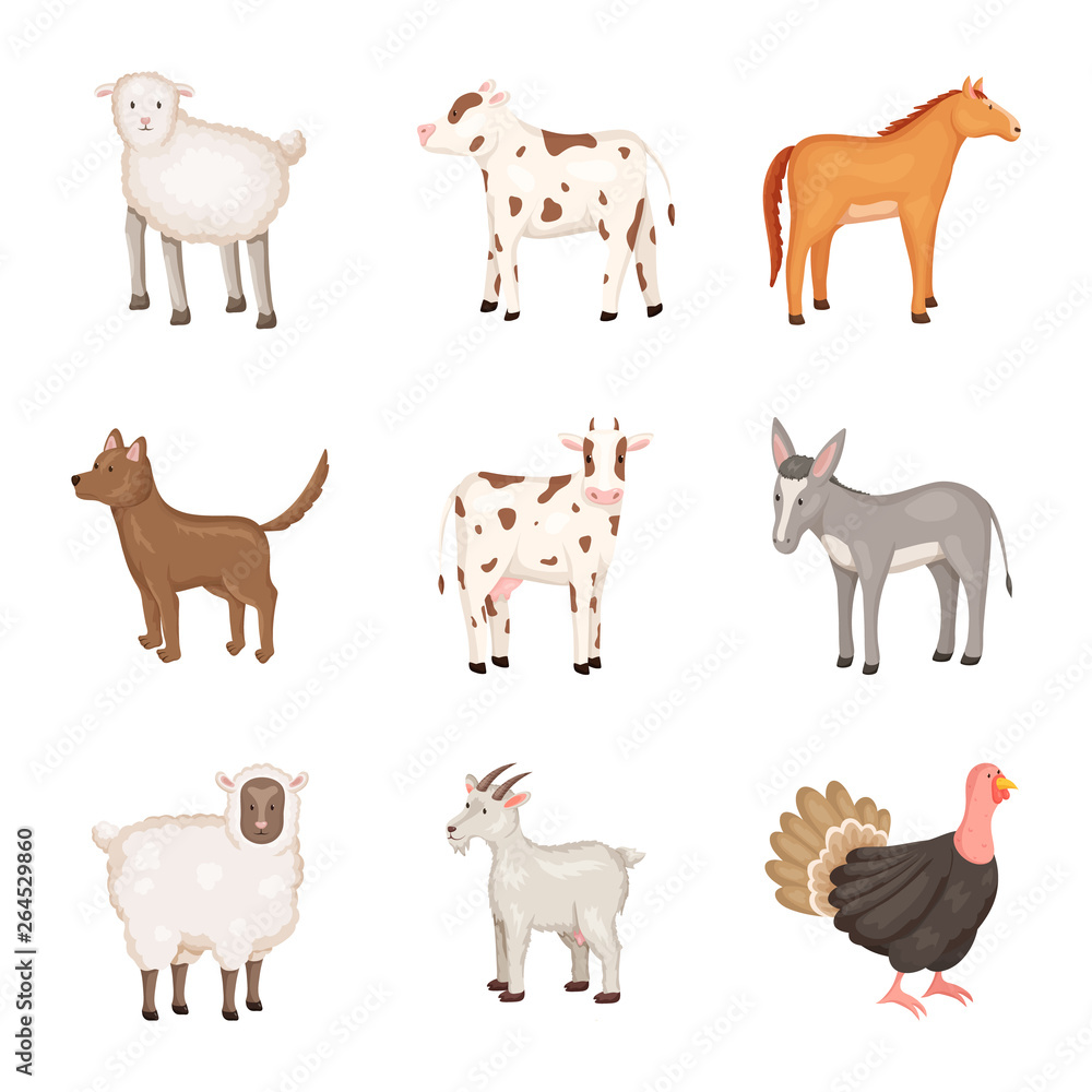 Vector design of farm and food sign. Set of farm and countryside vector icon for stock.