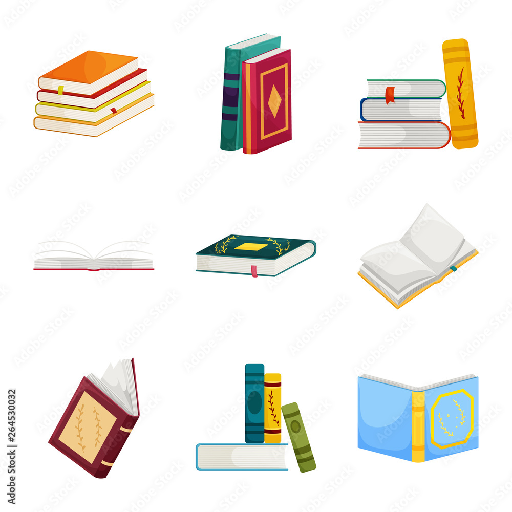Vector illustration of library and bookstore sign. Collection of library and literature stock vector illustration. Vector illustration of library and bookstore sign. Collection of library and literature stock vector illustration.
