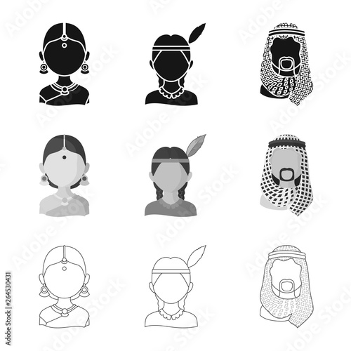 Isolated object of imitator and resident sign. Set of imitator and culture stock symbol for web.