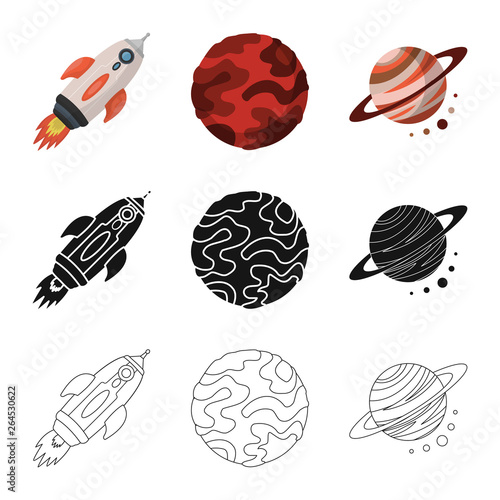 Isolated object of astronomy and technology symbol. Collection of astronomy and sky stock vector illustration.
