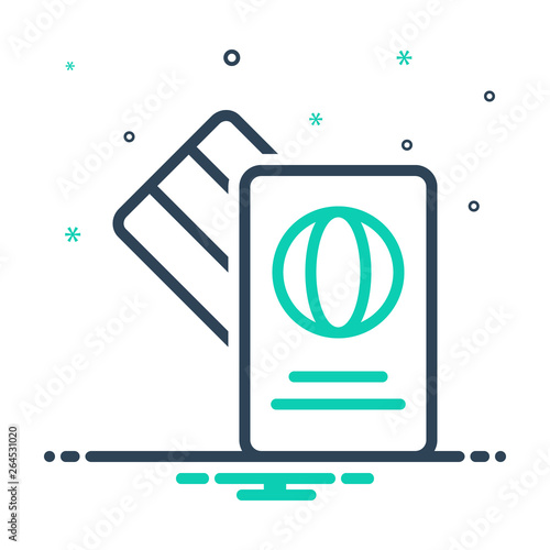 Mix line icon for visa mastercard