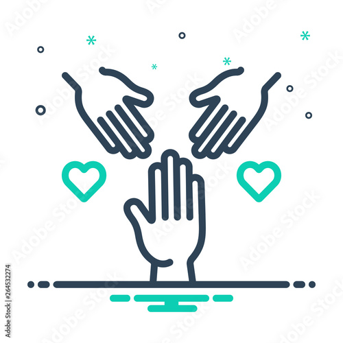 Mix line icon for orphan orphanage 
