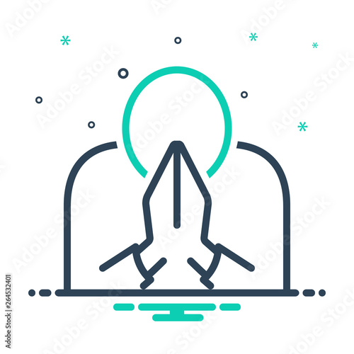 Mix line icon for obedient obedience