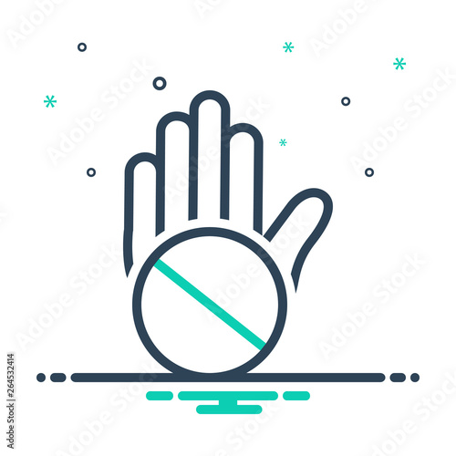 Mix line icon for objection convulsions