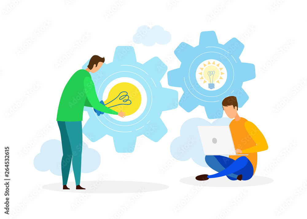 Obraz premium Start up Development Flat Vector Illustration