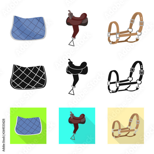 Isolated object of equipment and riding logo. Collection of equipment and competition stock vector illustration.