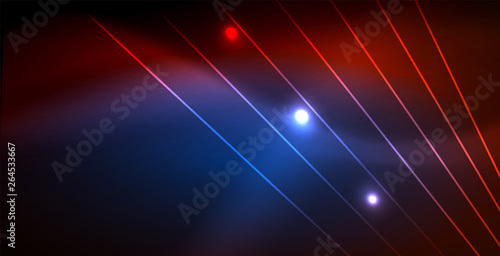 Neon glowing wave, magic energy and light motion background