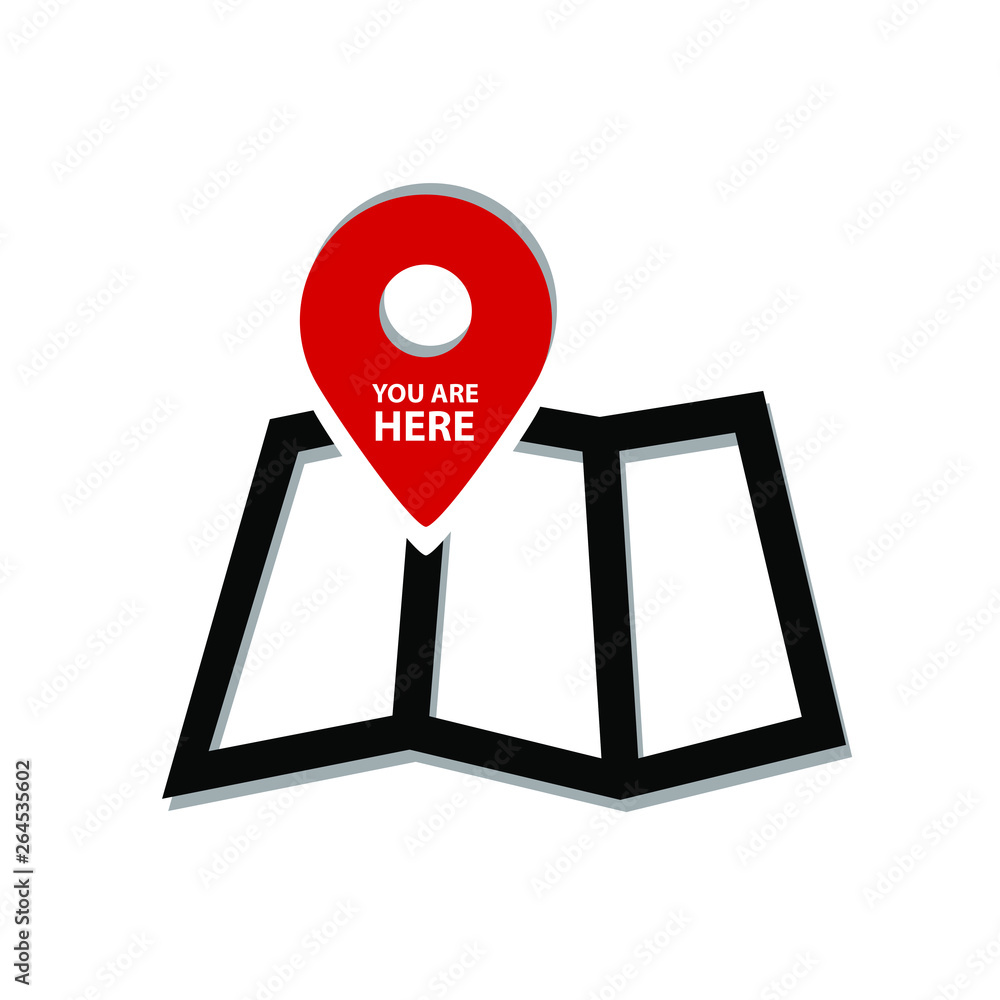 You Are Here Map Pointer - Vector Illustration - Isolated On White Background You Are Here Map Pointer - Vector Illustration - Isolated On White Background