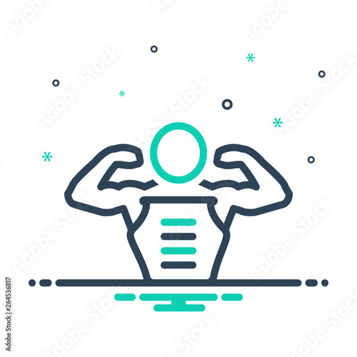 Mix line icon for pectorals body