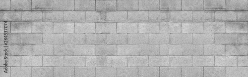 Panorama of cement block wall texture and background photo