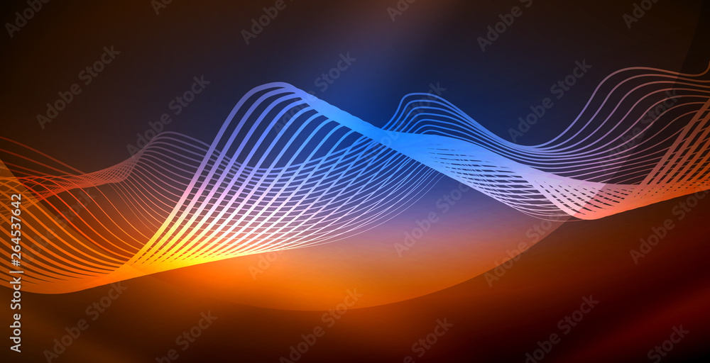 Neon wave background Neon wave background
