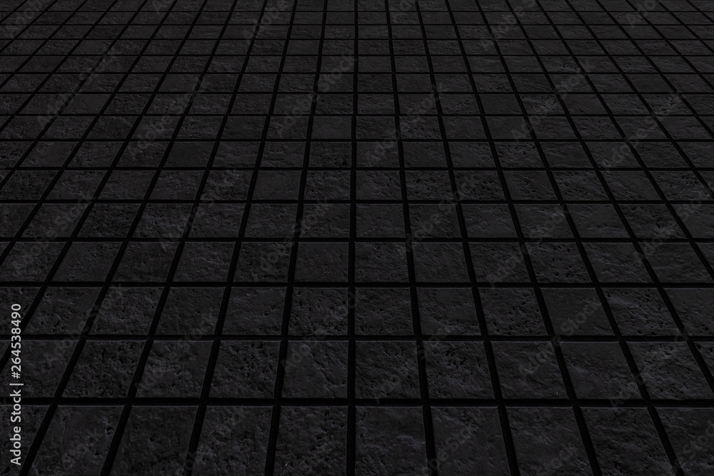 Black mosiac tile floor texture and background Black mosiac tile floor texture and background