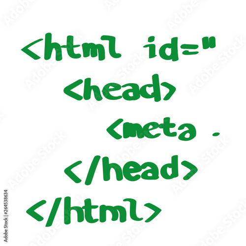 Handgezeichnete Code-Schnipsel in grün