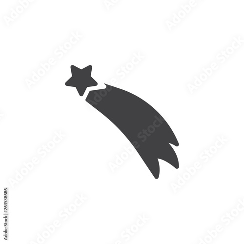 Flying star vector icon. Firework bursting filled flat sign for mobile concept and web design. shooting star glyph icon. Symbol, logo illustration. Pixel perfect vector graphics