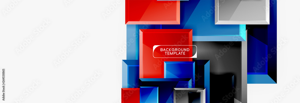 Geometrical design squares abstract banner, glossy shiny effects Geometrical design squares abstract banner, glossy shiny effects