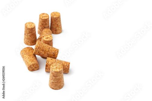 Wine corks isolated on white background