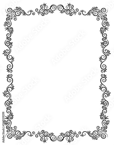 Vintage Ornament Greeting Card, Ornamental Frame.