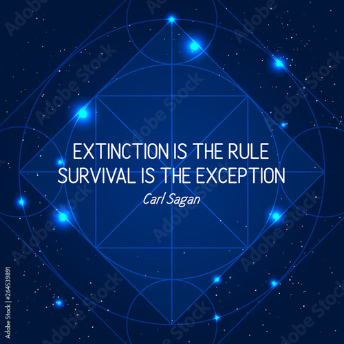 Science Quote on Space Geometric Background
