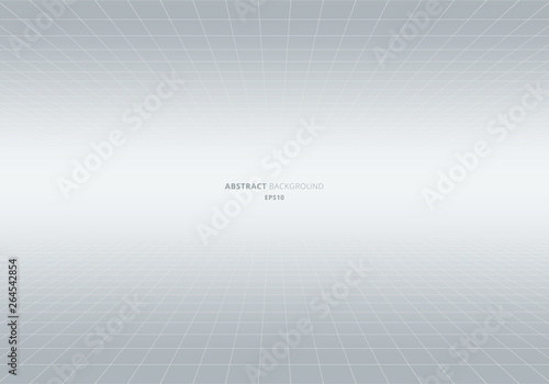 Abstract geometric squares pattern perspective white and gray background. Grid lines light backdrop. You can use for decorative banner web, cover brochure, poster, flyer, leaflet, etc.