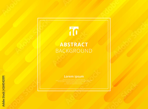 Abstract yellow mustard geometric dynamic shapes background with white frame space for text.