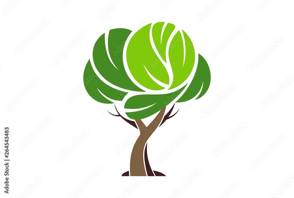 abstract tree logo icon concept vector Stock Vector | Adobe Stock