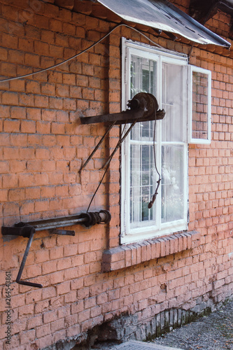 Pulley on a wall