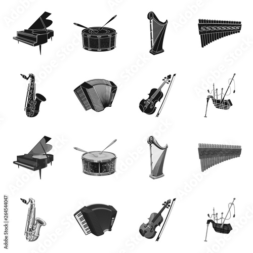 Isolated object of music and tune icon. Collection of music and tool vector icon for stock.