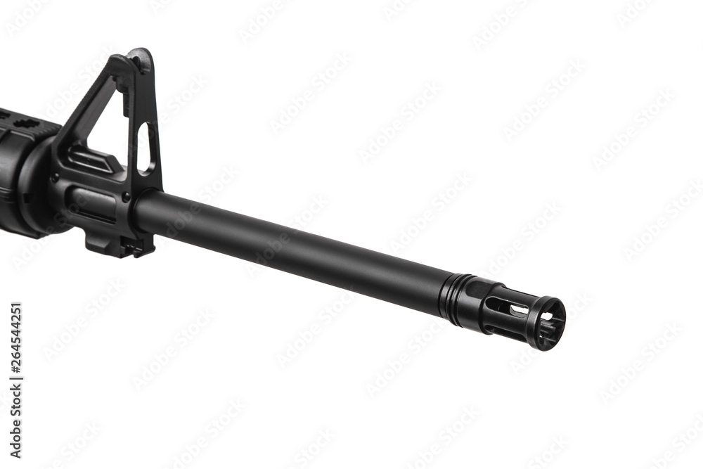 Modern automatic rifle isolated on white Modern automatic rifle isolated on white