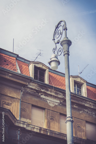 Old lantern in a city