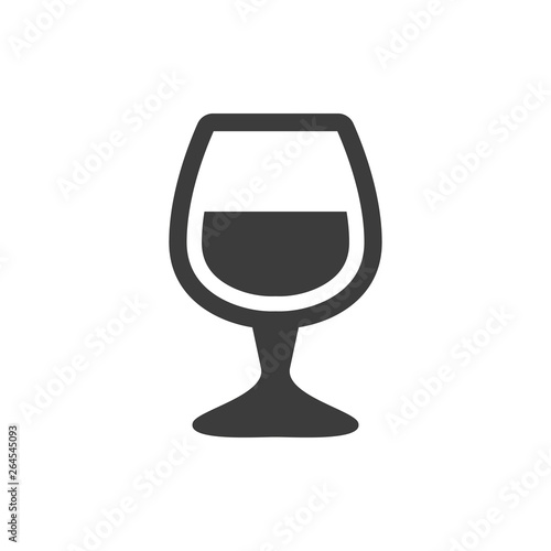 Cognac glass icon on white background.