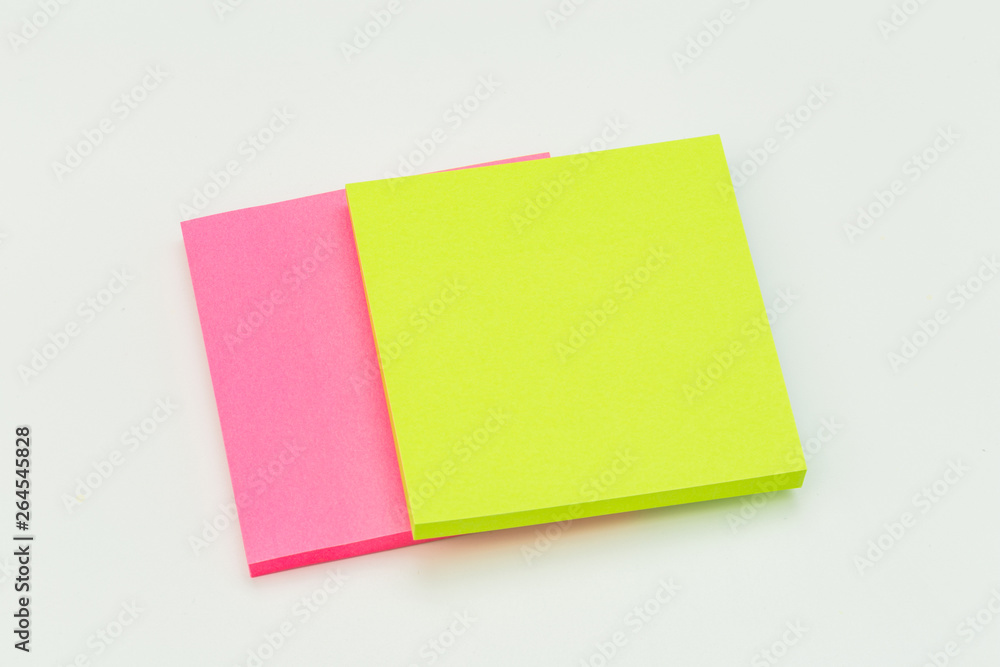 set of colour paper stick note on a white background set of colour paper stick note on a white background