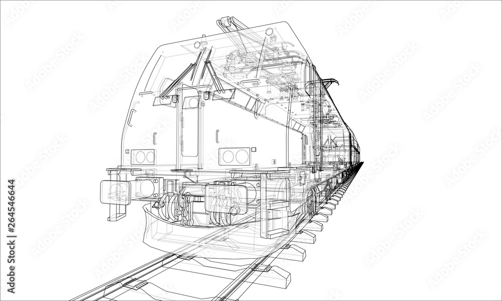 Modern train concept. Vector