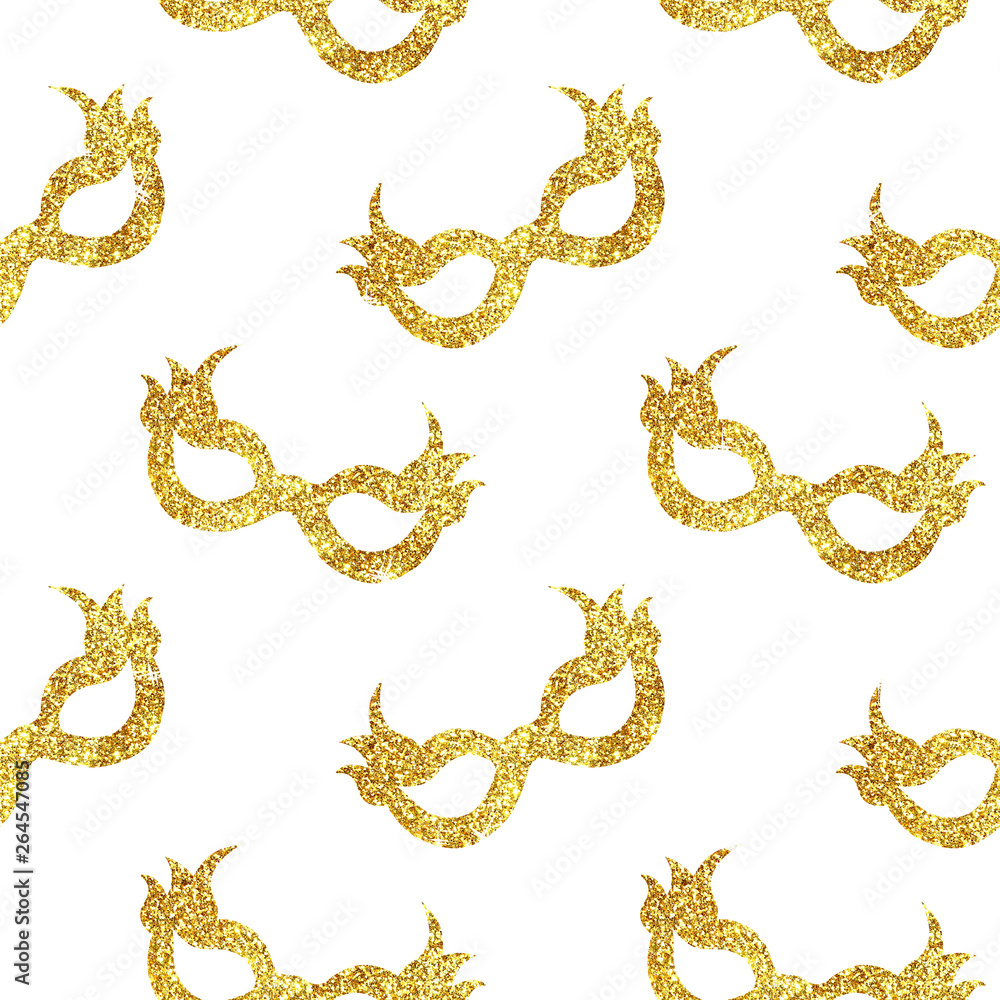 Golden Glitter shining glamour seamless carnival pattern