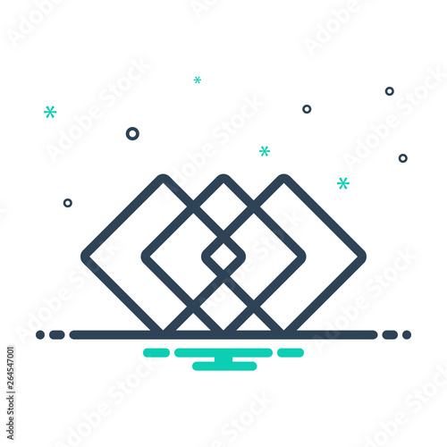 Mix line icon for overprint modularize 