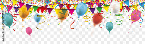 Foto Carnival Confetti Balloons Ribbons Festoon Long Transparent Header