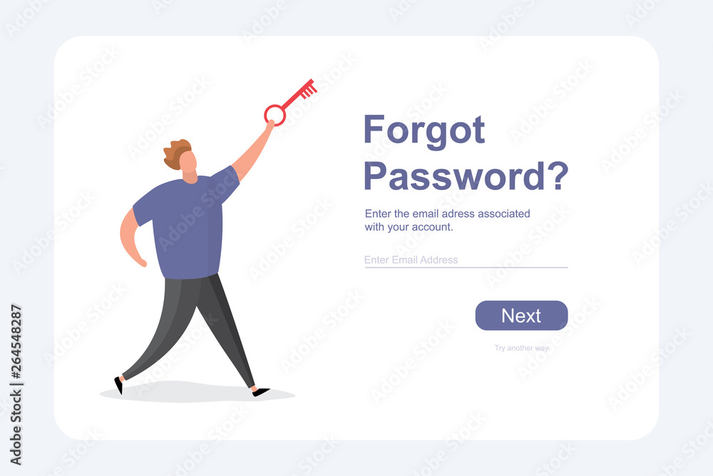 The man with the key in hand, forgot password-text,security web page template The man with the key in hand, forgot password-text,security web page template